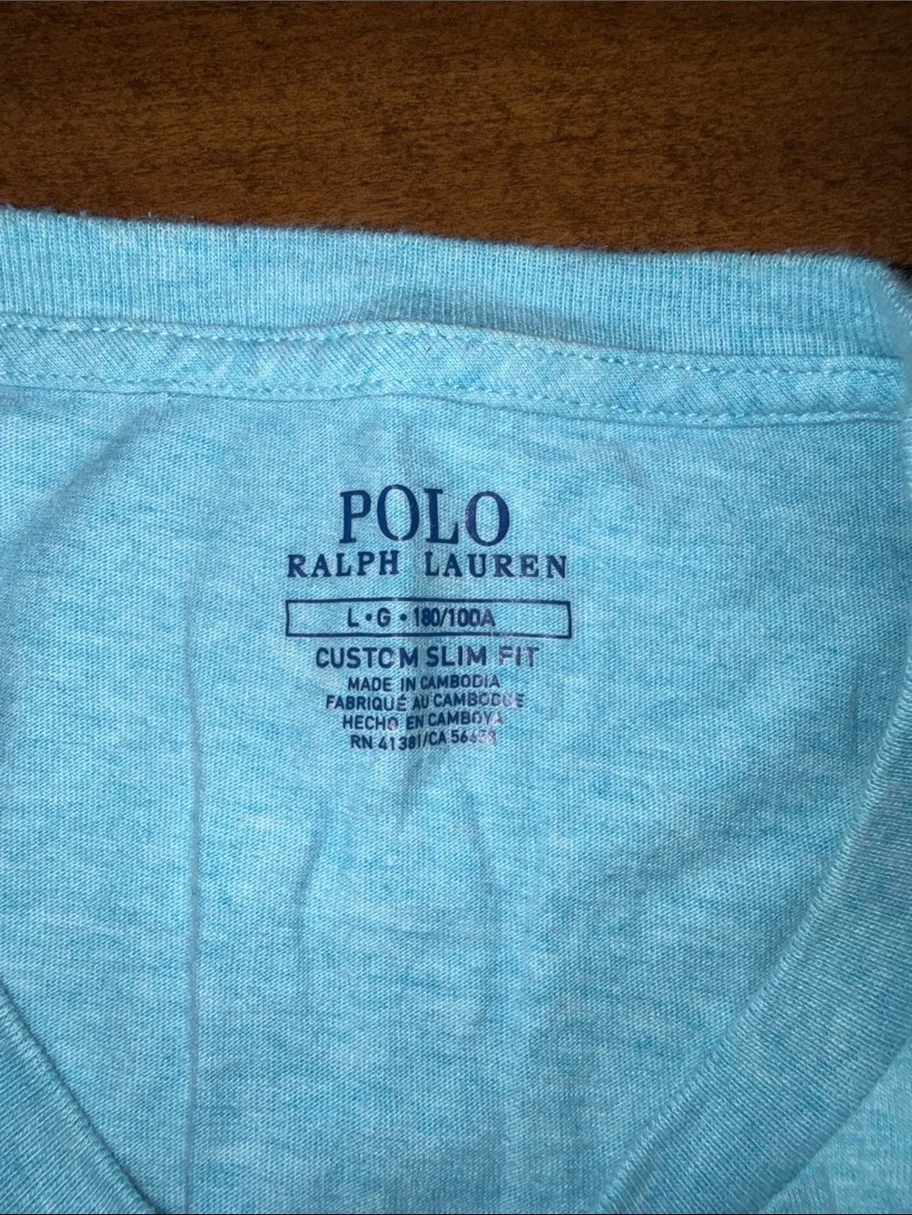 Polo by Ralph Lauren Light Blue Tee with Yellow Logo